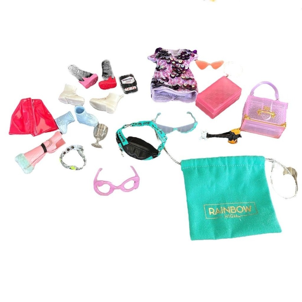 Rainbow High Doll Fashion Set: Dress, Shoes, Sunglasses & more lot
